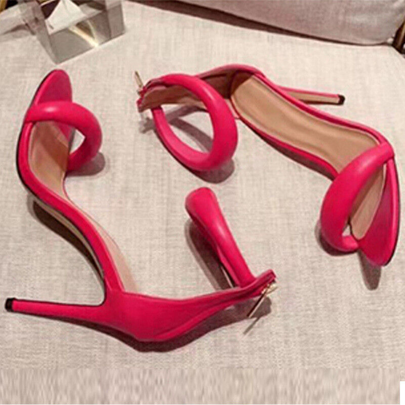 One Strappy Open Toe Sexy Stiletto High Heels Womens Summer Sandals Party Shoes - Picture 17 of 21