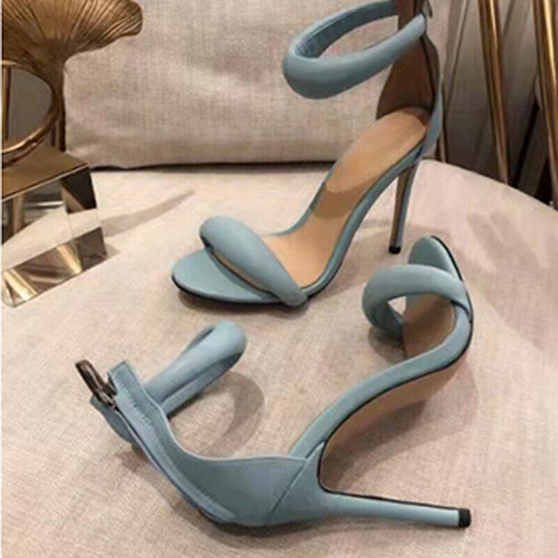 One Strappy Open Toe Sexy Stiletto High Heels Womens Summer Sandals Party Shoes - Picture 18 of 21