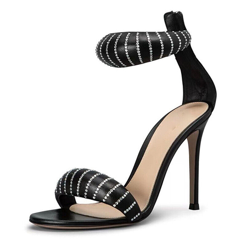 One Strappy Open Toe Sexy Stiletto High Heels Womens Summer Sandals Party Shoes - Picture 21 of 21