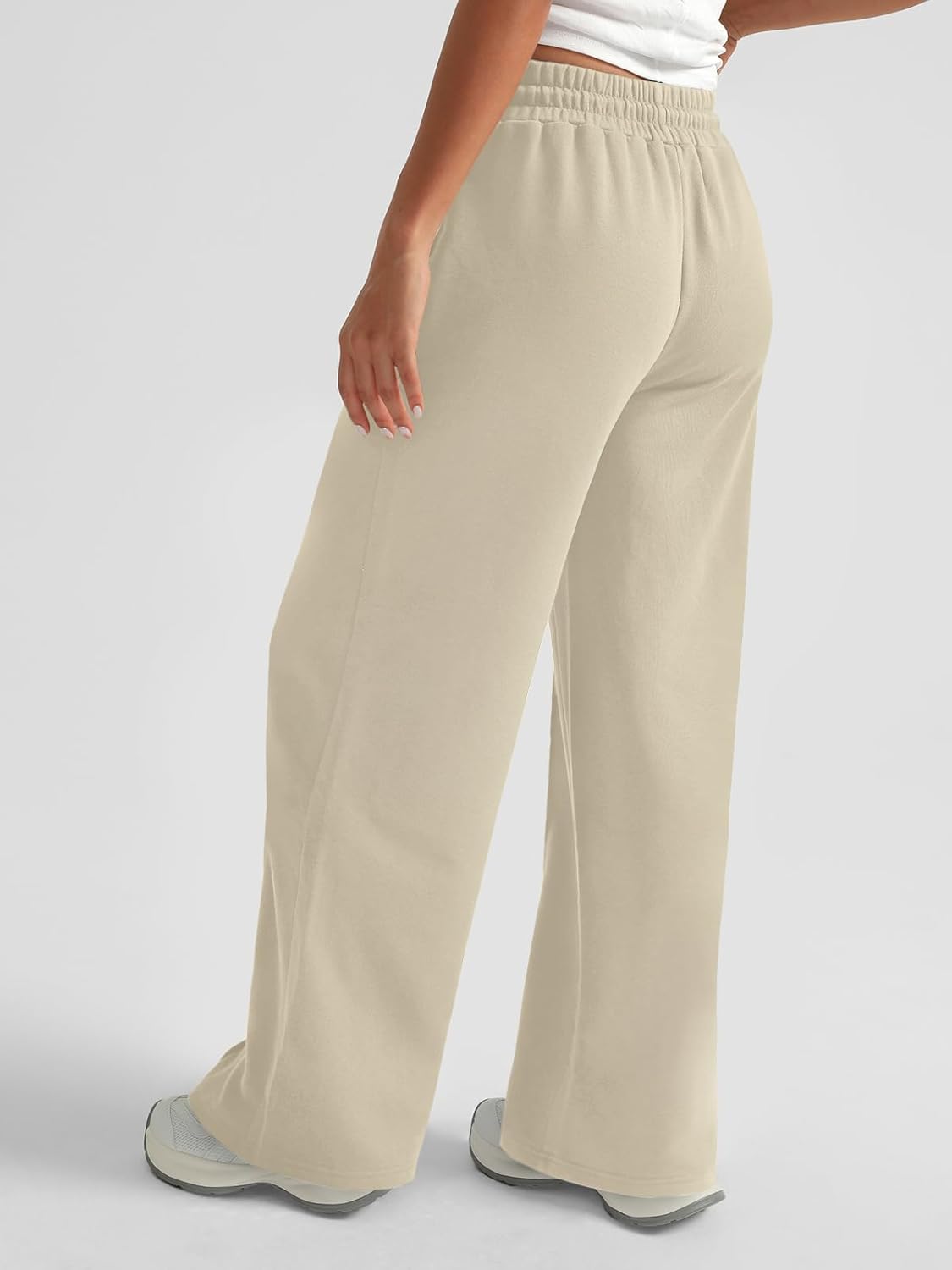 AUTOMET Womens Wide Leg Sweatpants High Waisted Baggy Pants Drawstring Athletic - Picture 28 of 99