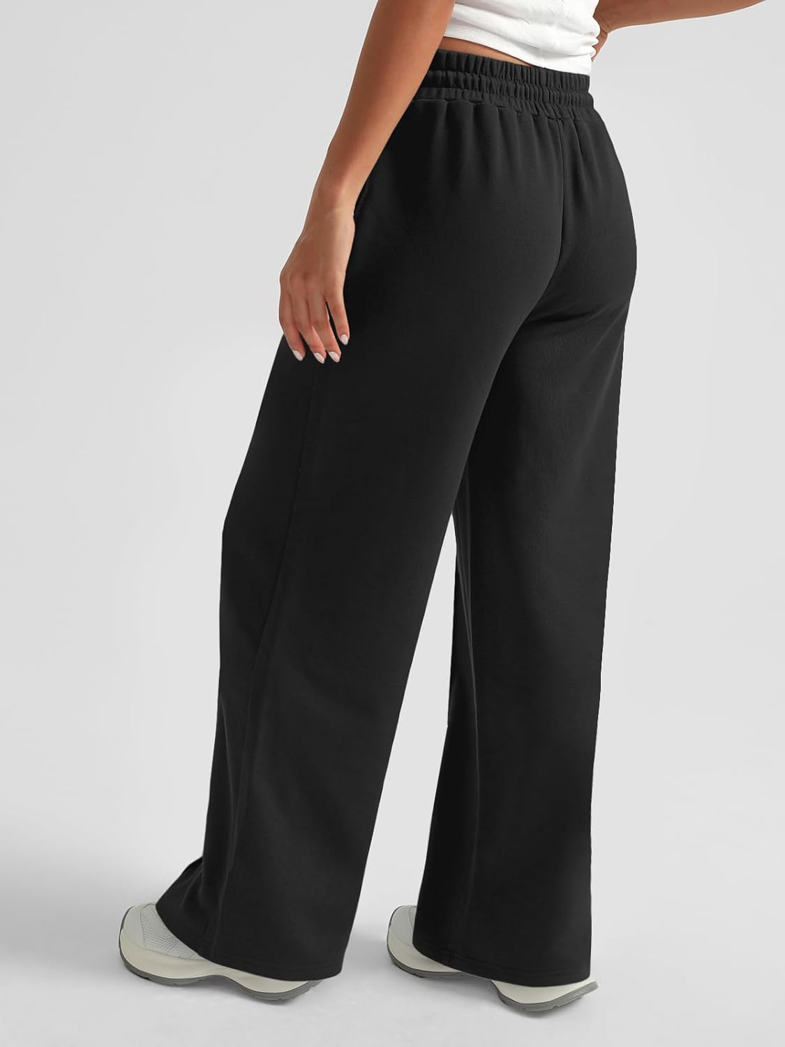 AUTOMET Womens Wide Leg Sweatpants High Waisted Baggy Pants Drawstring Athletic - Picture 33 of 99