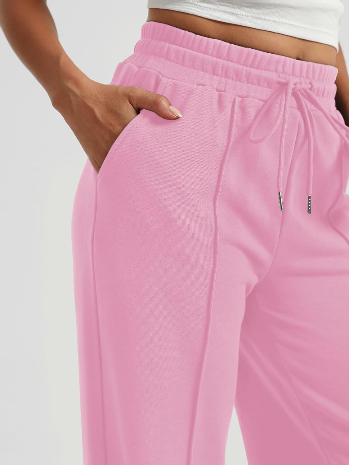 AUTOMET Womens Wide Leg Sweatpants High Waisted Baggy Pants Drawstring Athletic - Picture 39 of 99