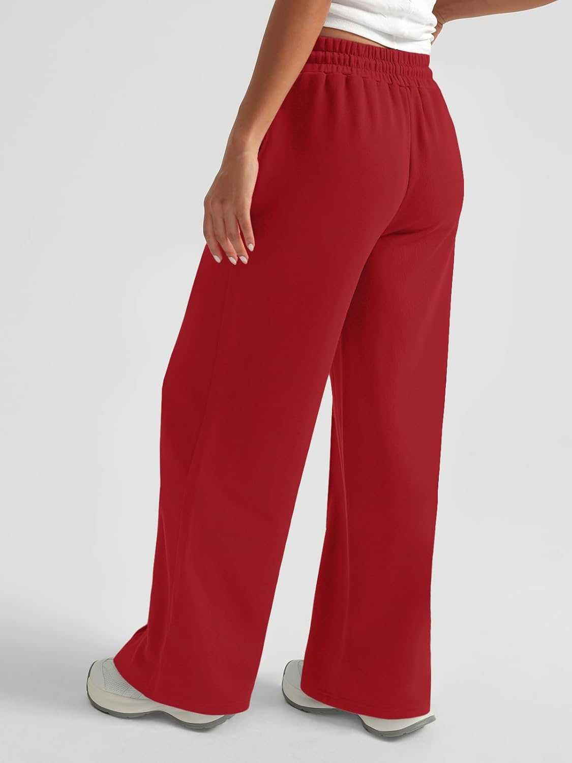 AUTOMET Womens Wide Leg Sweatpants High Waisted Baggy Pants Drawstring Athletic - Picture 48 of 99