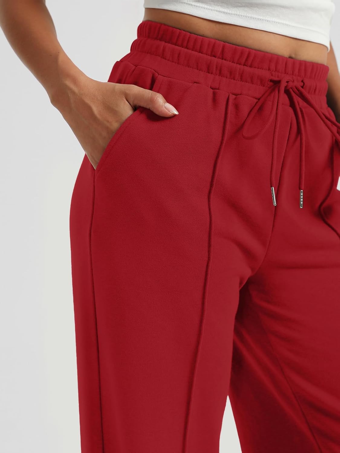 AUTOMET Womens Wide Leg Sweatpants High Waisted Baggy Pants Drawstring Athletic - Picture 49 of 99