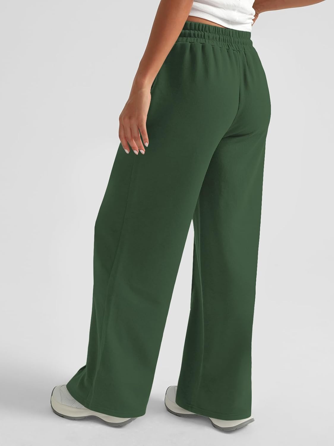 AUTOMET Womens Wide Leg Sweatpants High Waisted Baggy Pants Drawstring Athletic - Picture 53 of 99