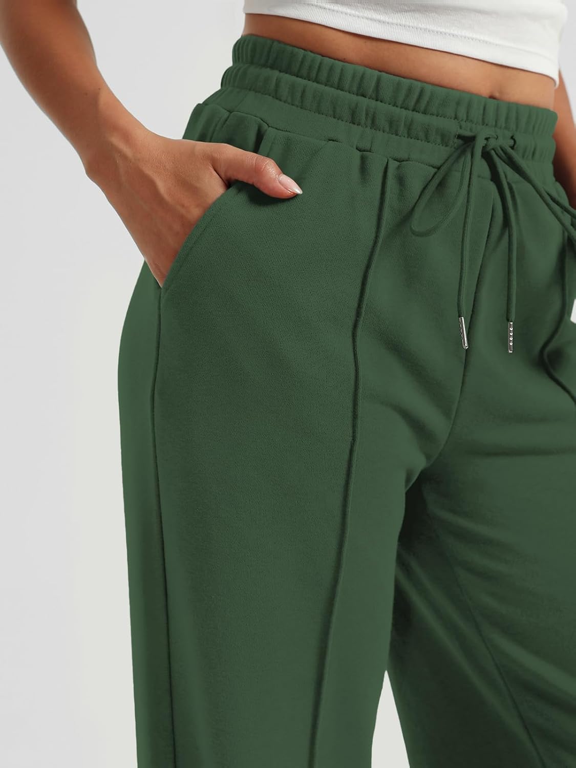 AUTOMET Womens Wide Leg Sweatpants High Waisted Baggy Pants Drawstring Athletic - Picture 54 of 99