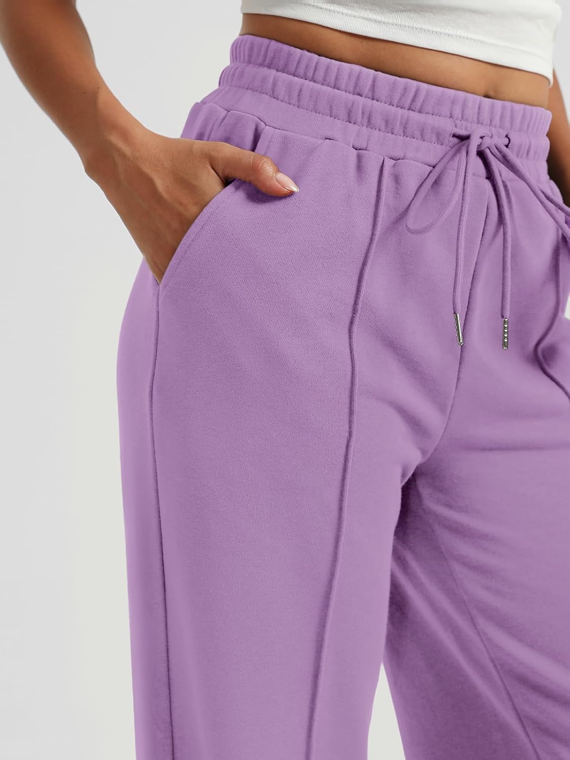 AUTOMET Womens Wide Leg Sweatpants High Waisted Baggy Pants Drawstring Athletic - Picture 59 of 99