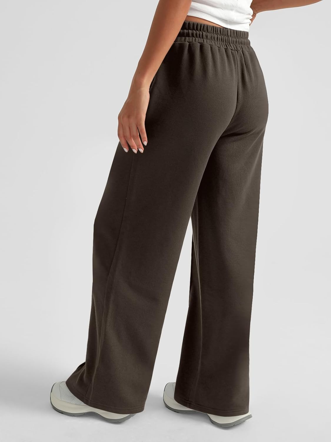 AUTOMET Womens Wide Leg Sweatpants High Waisted Baggy Pants Drawstring Athletic - Picture 63 of 99