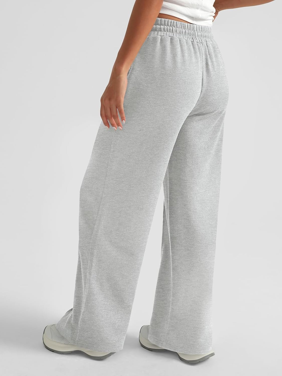 AUTOMET Womens Wide Leg Sweatpants High Waisted Baggy Pants Drawstring Athletic - Picture 68 of 99