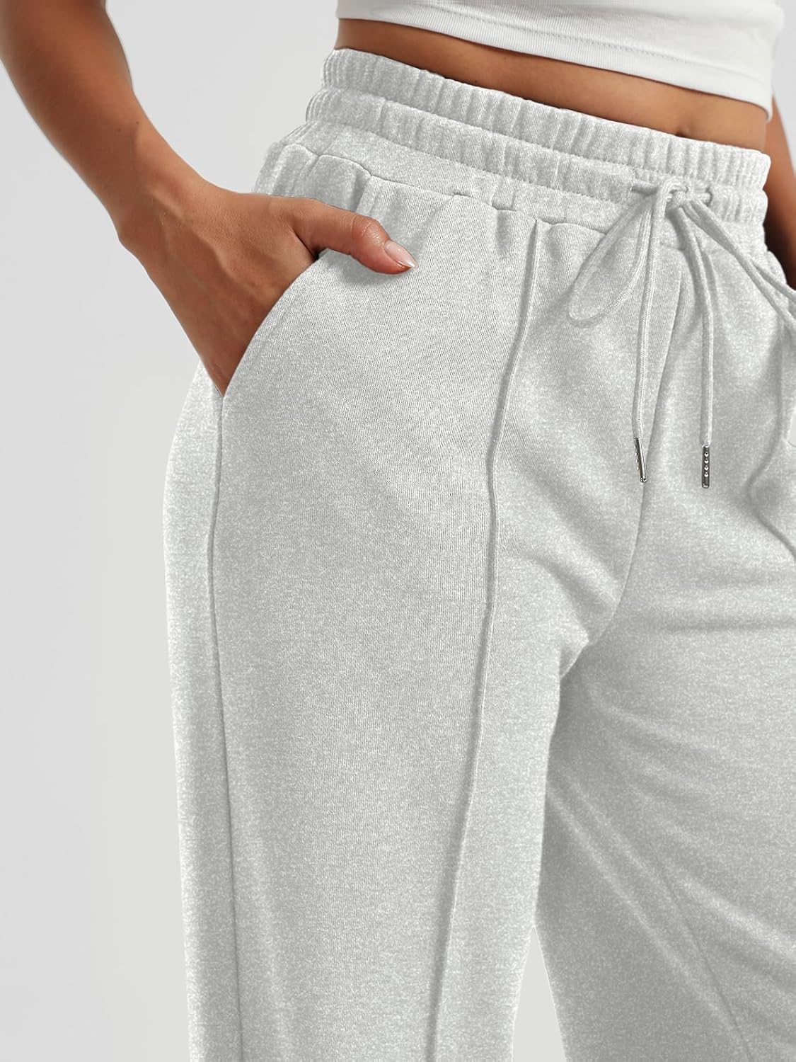 AUTOMET Womens Wide Leg Sweatpants High Waisted Baggy Pants Drawstring Athletic - Picture 79 of 99