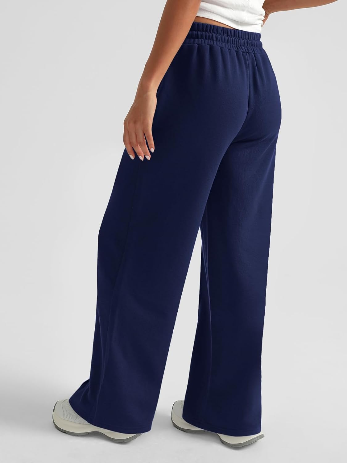 AUTOMET Womens Wide Leg Sweatpants High Waisted Baggy Pants Drawstring Athletic - Picture 83 of 99