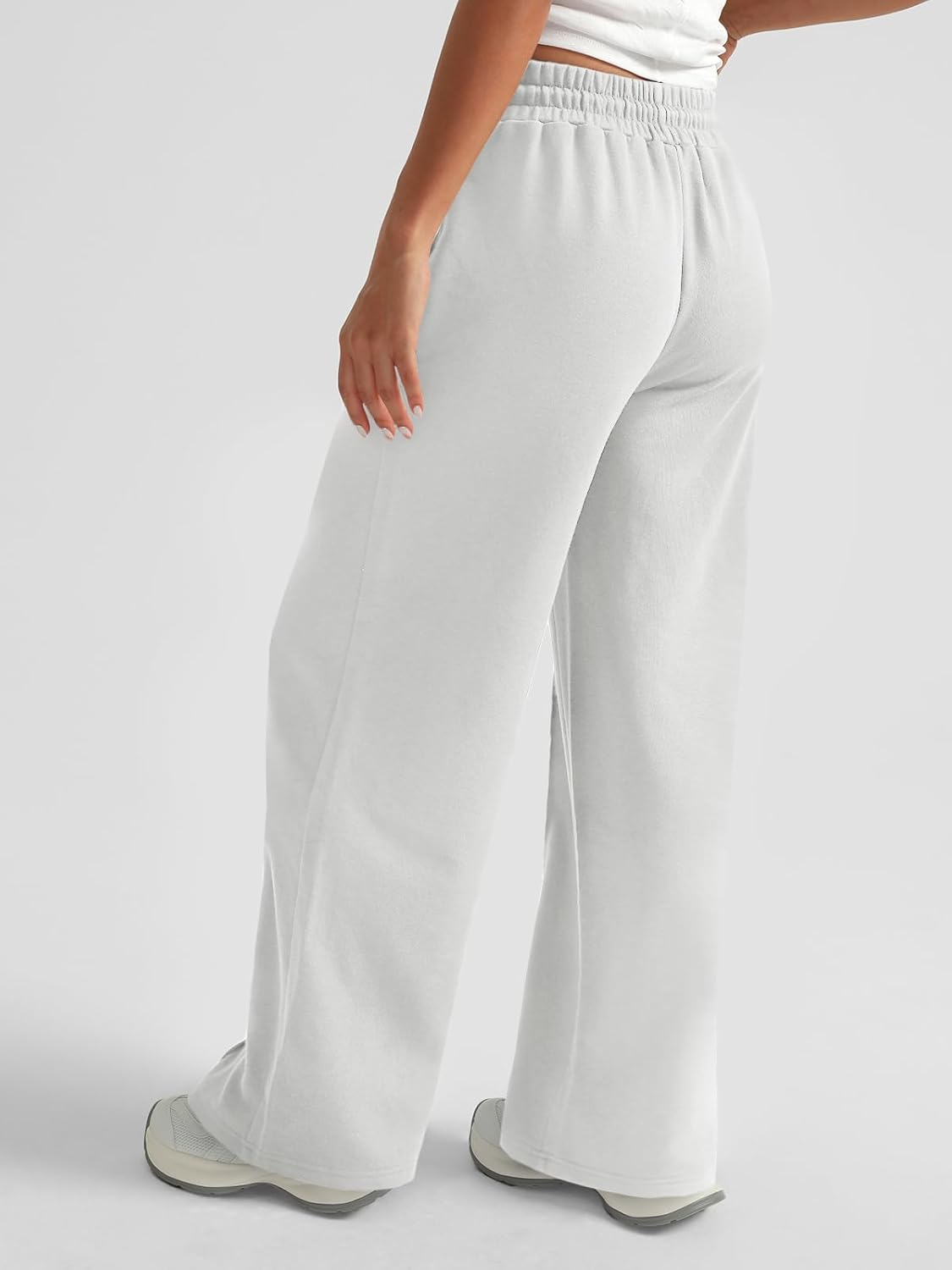 AUTOMET Womens Wide Leg Sweatpants High Waisted Baggy Pants Drawstring Athletic - Picture 88 of 99