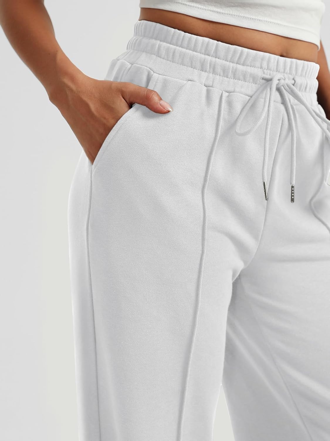 AUTOMET Womens Wide Leg Sweatpants High Waisted Baggy Pants Drawstring Athletic - Picture 89 of 99