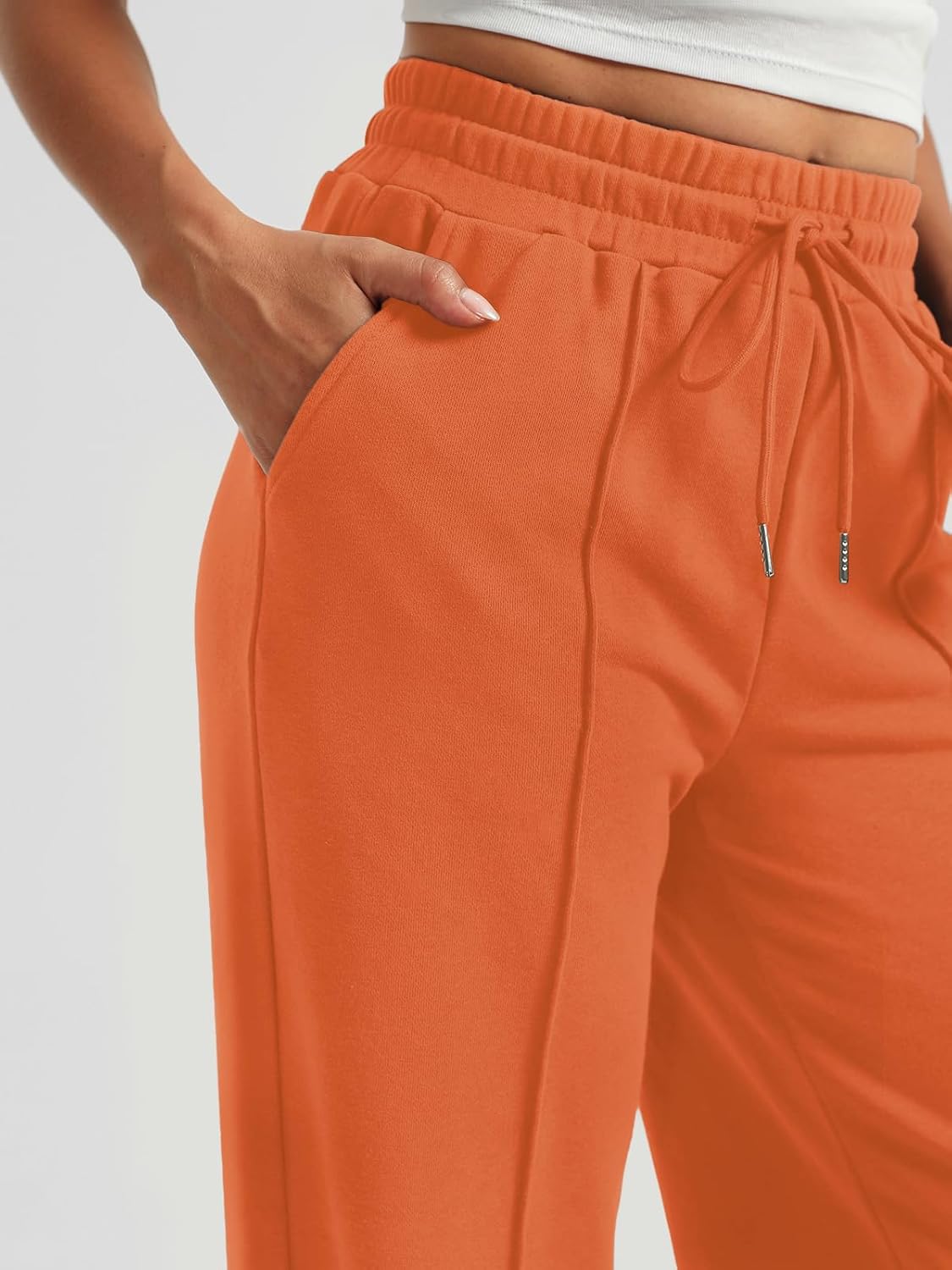 AUTOMET Womens Wide Leg Sweatpants High Waisted Baggy Pants Drawstring Athletic - Picture 99 of 99