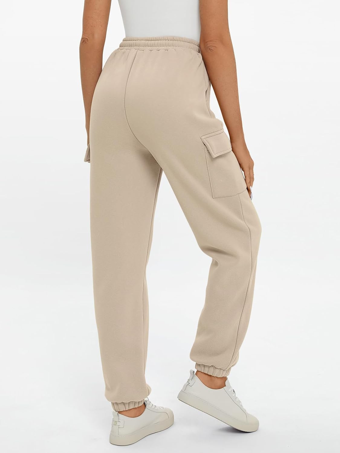2025 Women's Cargo Joggers - Fleece Lined Baggy Sweatpants with Pockets Fall - Picture 26 of 55