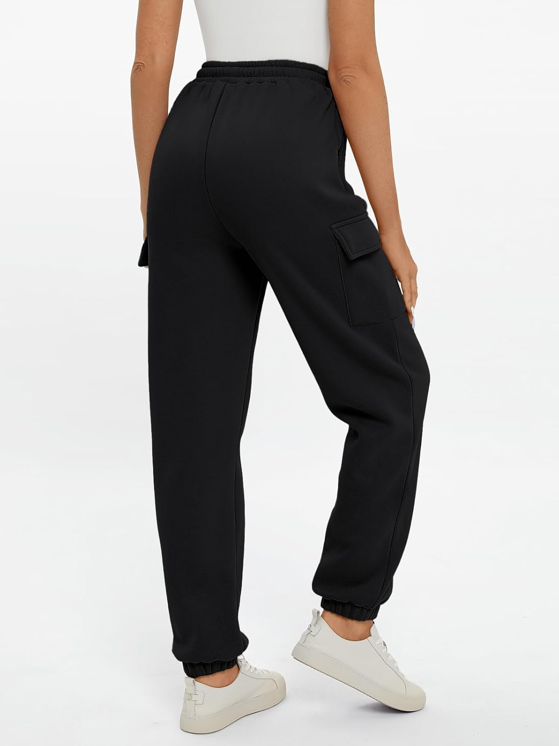 2025 Women's Cargo Joggers - Fleece Lined Baggy Sweatpants with Pockets Fall - Picture 34 of 55