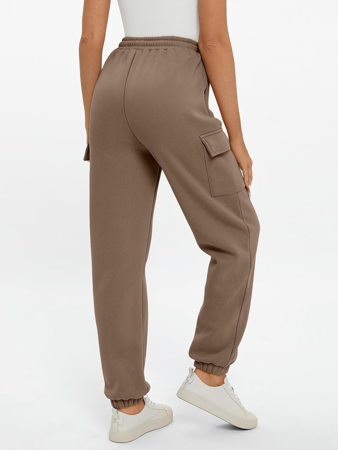 2025 Women's Cargo Joggers - Fleece Lined Baggy Sweatpants with Pockets Fall - Picture 38 of 55