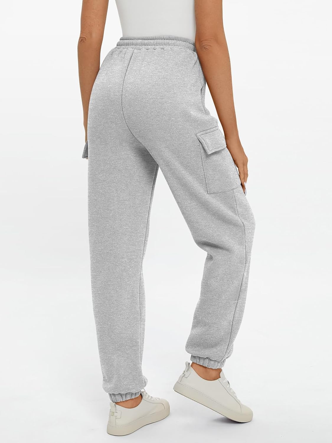 2025 Women's Cargo Joggers - Fleece Lined Baggy Sweatpants with Pockets Fall - Picture 46 of 55