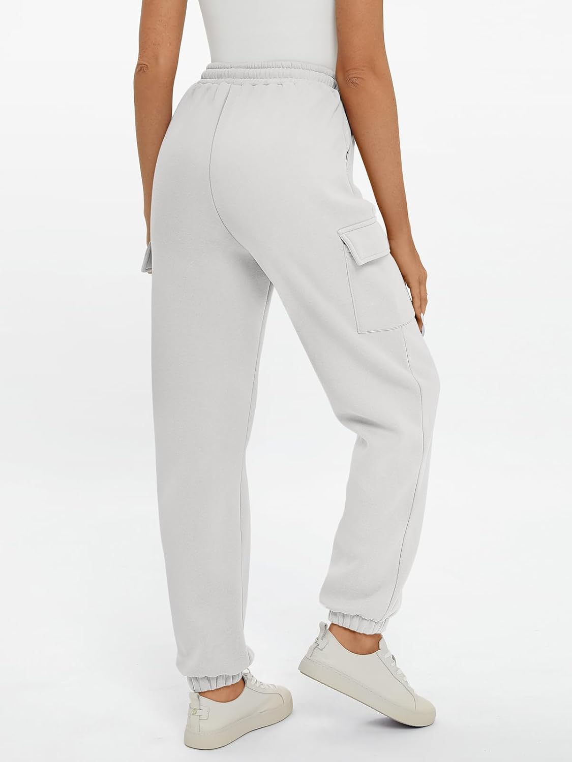 2025 Women's Cargo Joggers - Fleece Lined Baggy Sweatpants with Pockets Fall - Picture 50 of 55