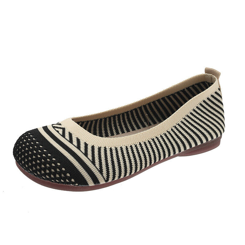 Zapatos informales planos a rayas de otoño zapatos de tacón plano suela antideslizante descalzos TPR zapatillas - Imagen 13 de 14