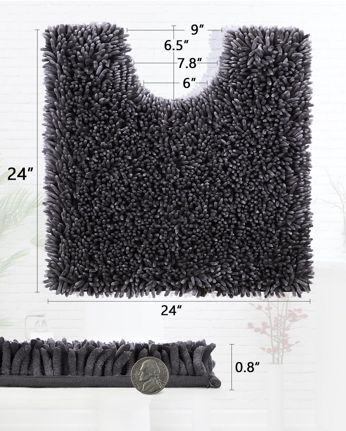 2025 Chenille Badematte - rutschfest super saugfähig maschinenwaschbar Duschvorleger - Bild 157 von 216