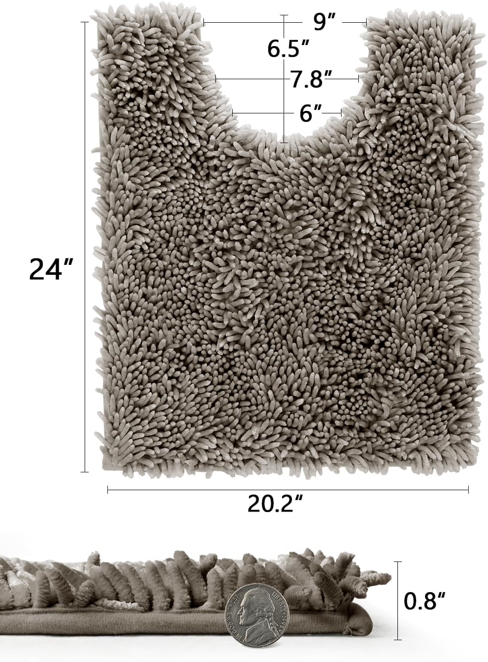 2025 Chenille Badematte - rutschfest super saugfähig maschinenwaschbar Duschvorleger - Bild 207 von 216