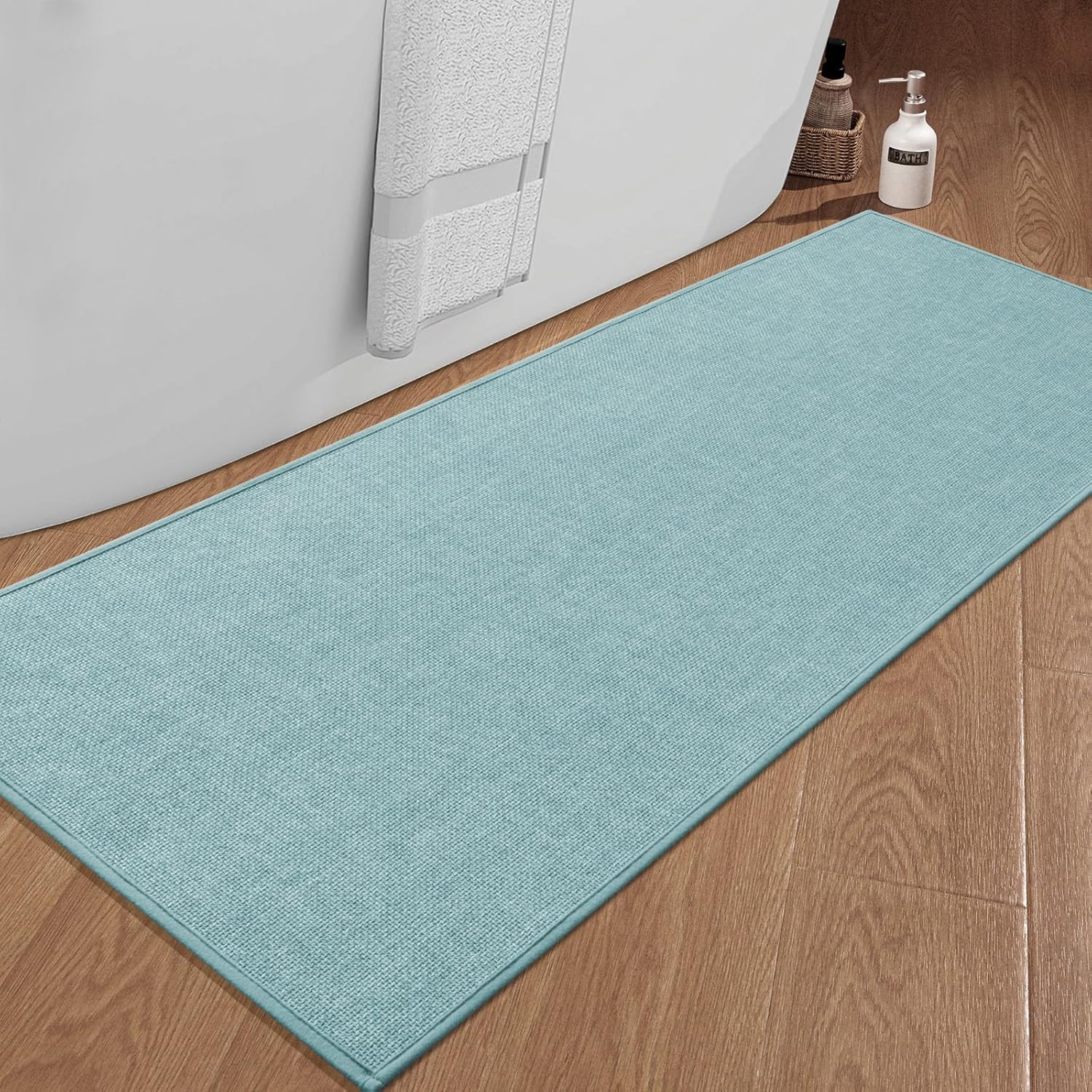 Ultra Thin Bath Mat - Non-Slip Quick Dry Absorbent Small Bathroom Rug - Picture 62 of 126