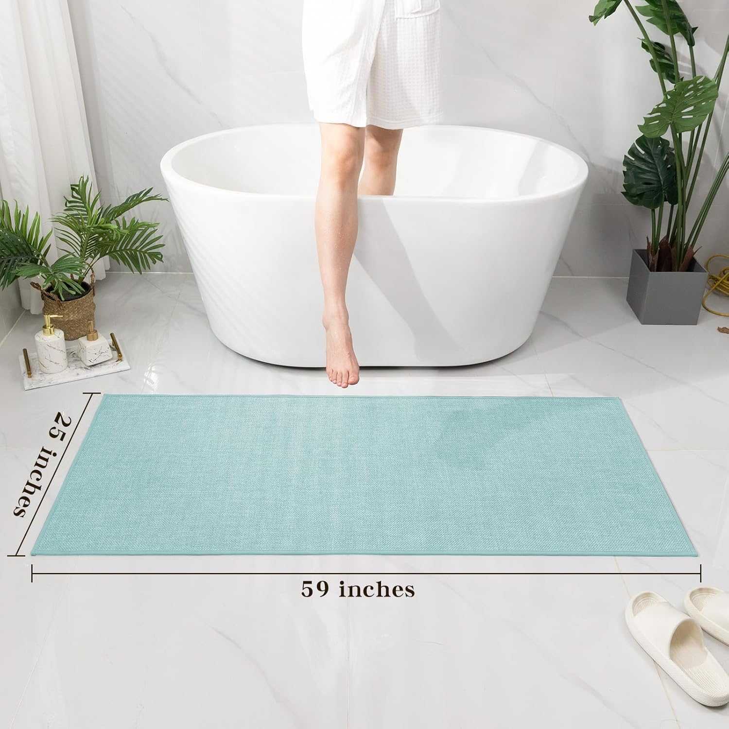 Ultra Thin Bath Mat - Non-Slip Quick Dry Absorbent Small Bathroom Rug - Picture 63 of 126