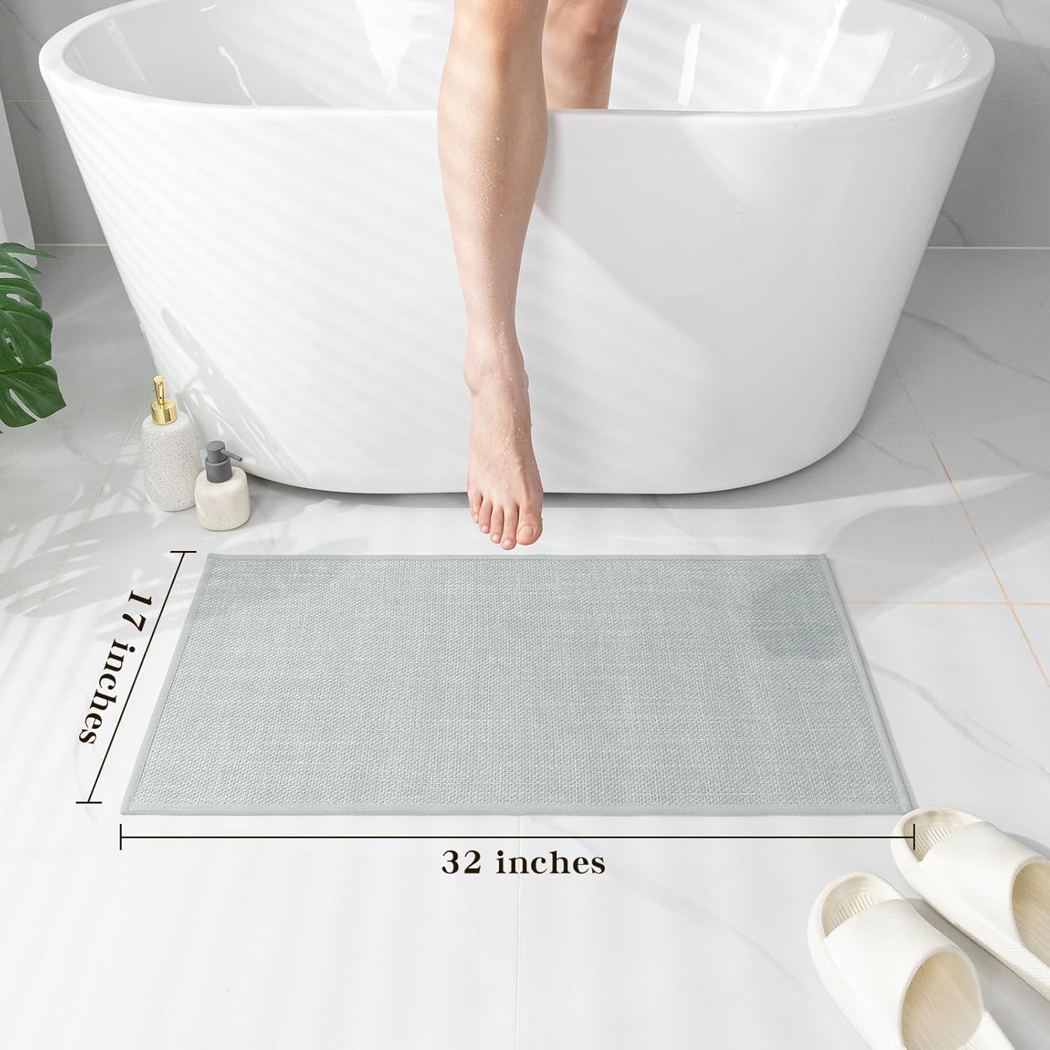 Ultra Thin Bath Mat - Non-Slip Quick Dry Absorbent Small Bathroom Rug - Picture 92 of 126