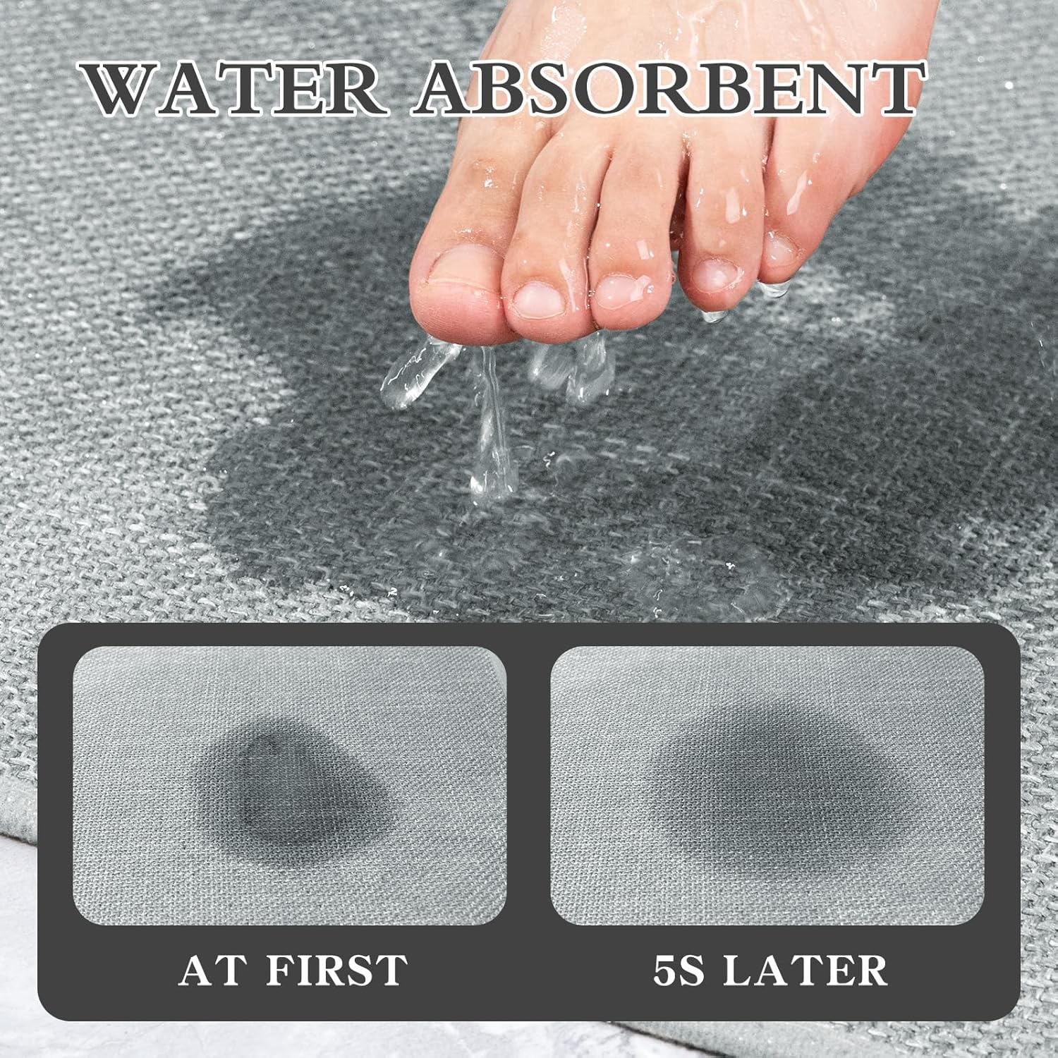 Ultra Thin Bath Mat - Non-Slip Quick Dry Absorbent Small Bathroom Rug - Picture 94 of 126