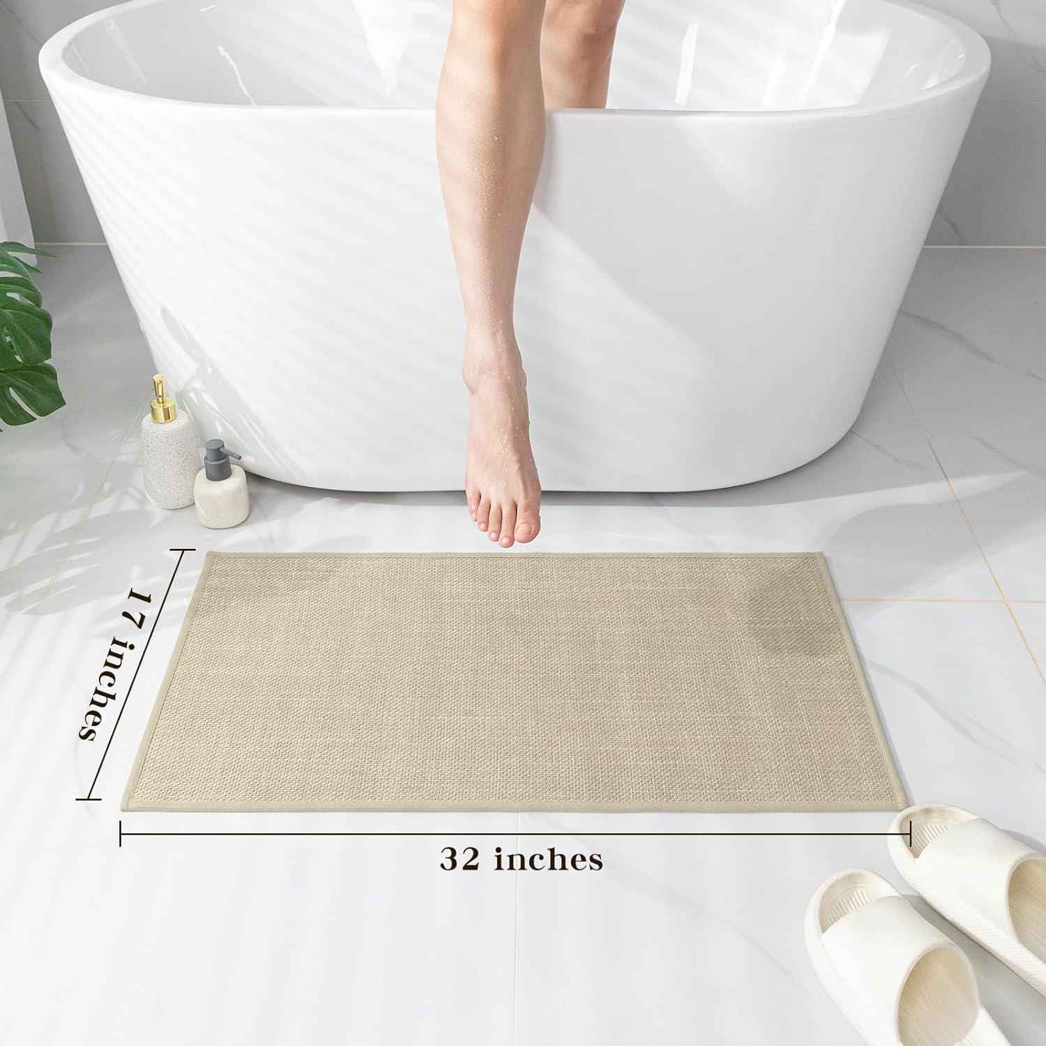 Ultra Thin Bath Mat - Non-Slip Quick Dry Absorbent Small Bathroom Rug - Picture 125 of 126