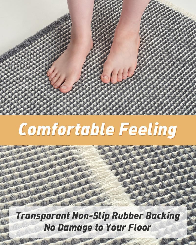 2025 Waffle Bath Mat - Non-Slip Super Absorbent Machine Washable Bathroom Rug - Picture 28 of 199