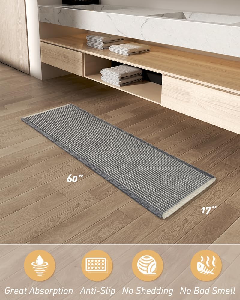 2025 Waffle Bath Mat - Non-Slip Super Absorbent Machine Washable Bathroom Rug - Picture 34 of 199
