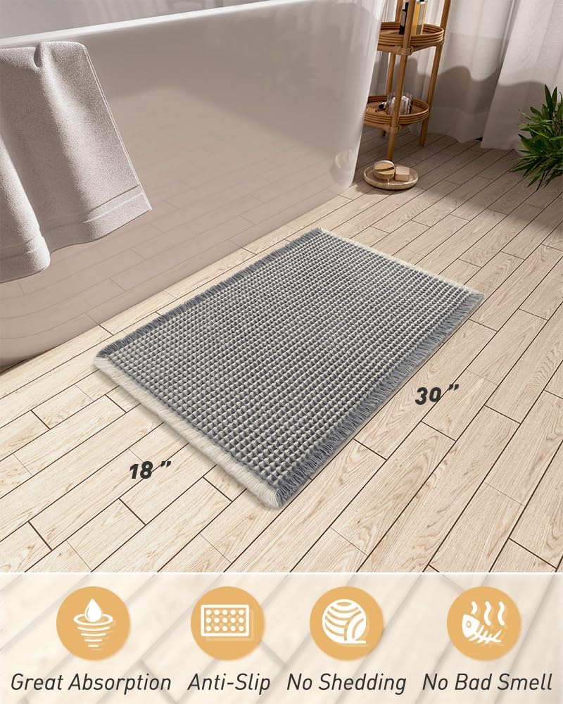 2025 Waffle Bath Mat - Non-Slip Super Absorbent Machine Washable Bathroom Rug - Picture 36 of 199