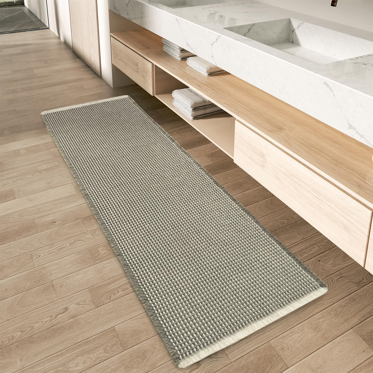 2025 Waffle Bath Mat - Non-Slip Super Absorbent Machine Washable Bathroom Rug - Picture 44 of 199