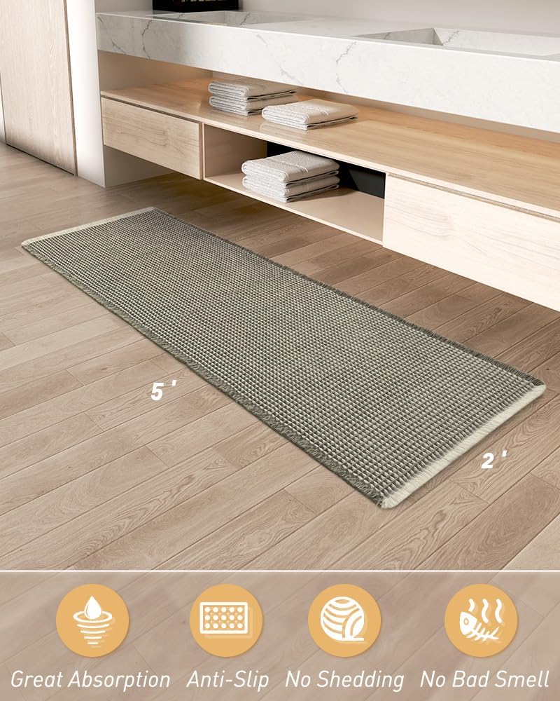 2025 Waffle Bath Mat - Non-Slip Super Absorbent Machine Washable Bathroom Rug - Picture 46 of 199