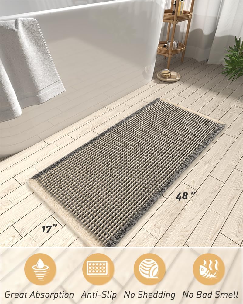 2025 Waffle Bath Mat - Non-Slip Super Absorbent Machine Washable Bathroom Rug - Picture 62 of 199