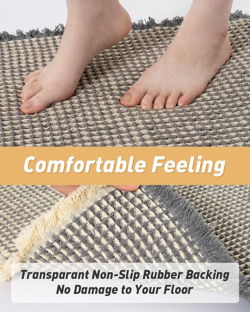 2025 Waffle Bath Mat - Non-Slip Super Absorbent Machine Washable Bathroom Rug - Picture 64 of 199