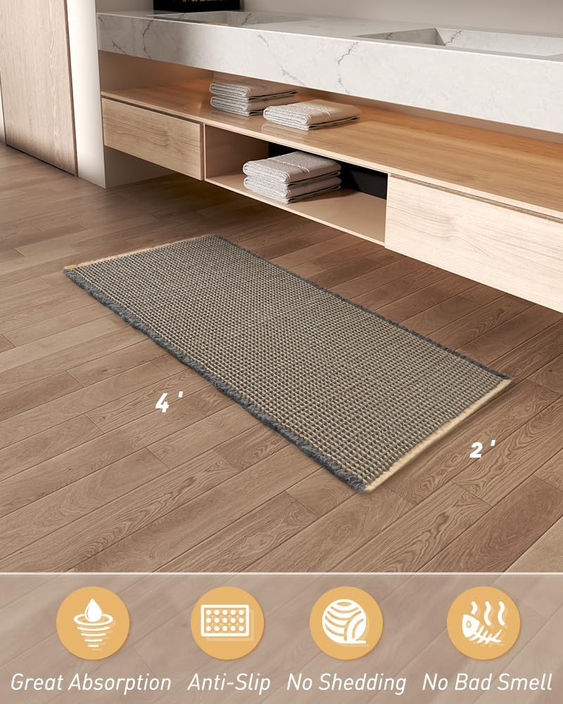 2025 Waffle Bath Mat - Non-Slip Super Absorbent Machine Washable Bathroom Rug - Picture 70 of 199