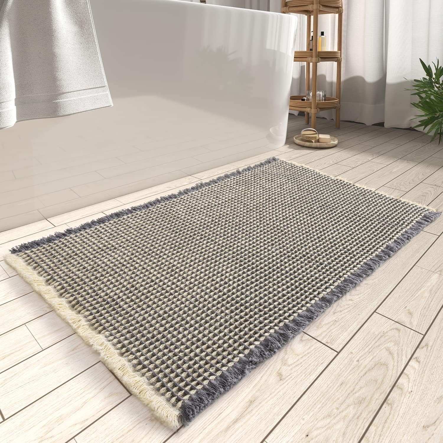 2025 Waffle Bath Mat - Non-Slip Super Absorbent Machine Washable Bathroom Rug - Picture 71 of 199
