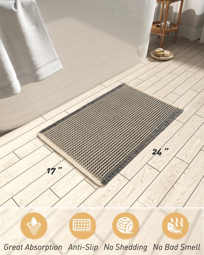 2025 Waffle Bath Mat - Non-Slip Super Absorbent Machine Washable Bathroom Rug - Picture 72 of 199