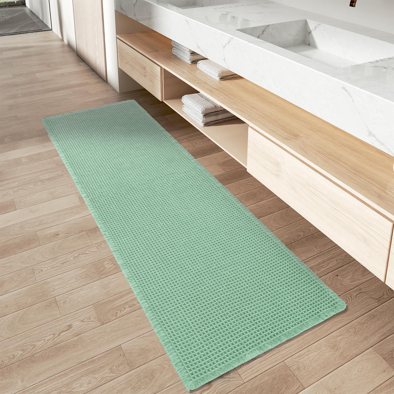 2025 Waffle Bath Mat - Non-Slip Super Absorbent Machine Washable Bathroom Rug - Picture 73 of 199