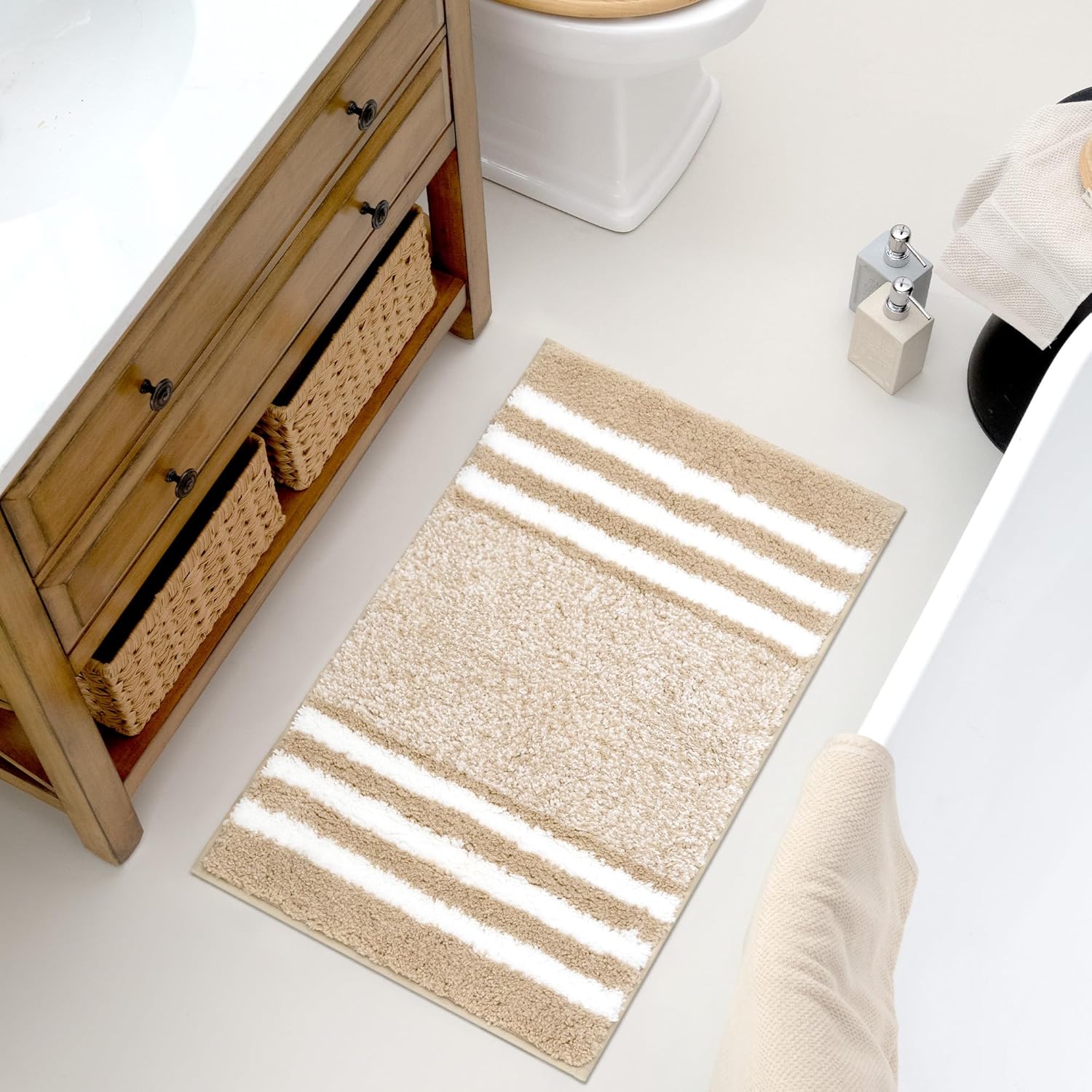 Alfombras de baño antideslizantes - Alfombrillas de ducha de microfibra ultra absorbentes lavables a máquina - Imagen 136 de 287