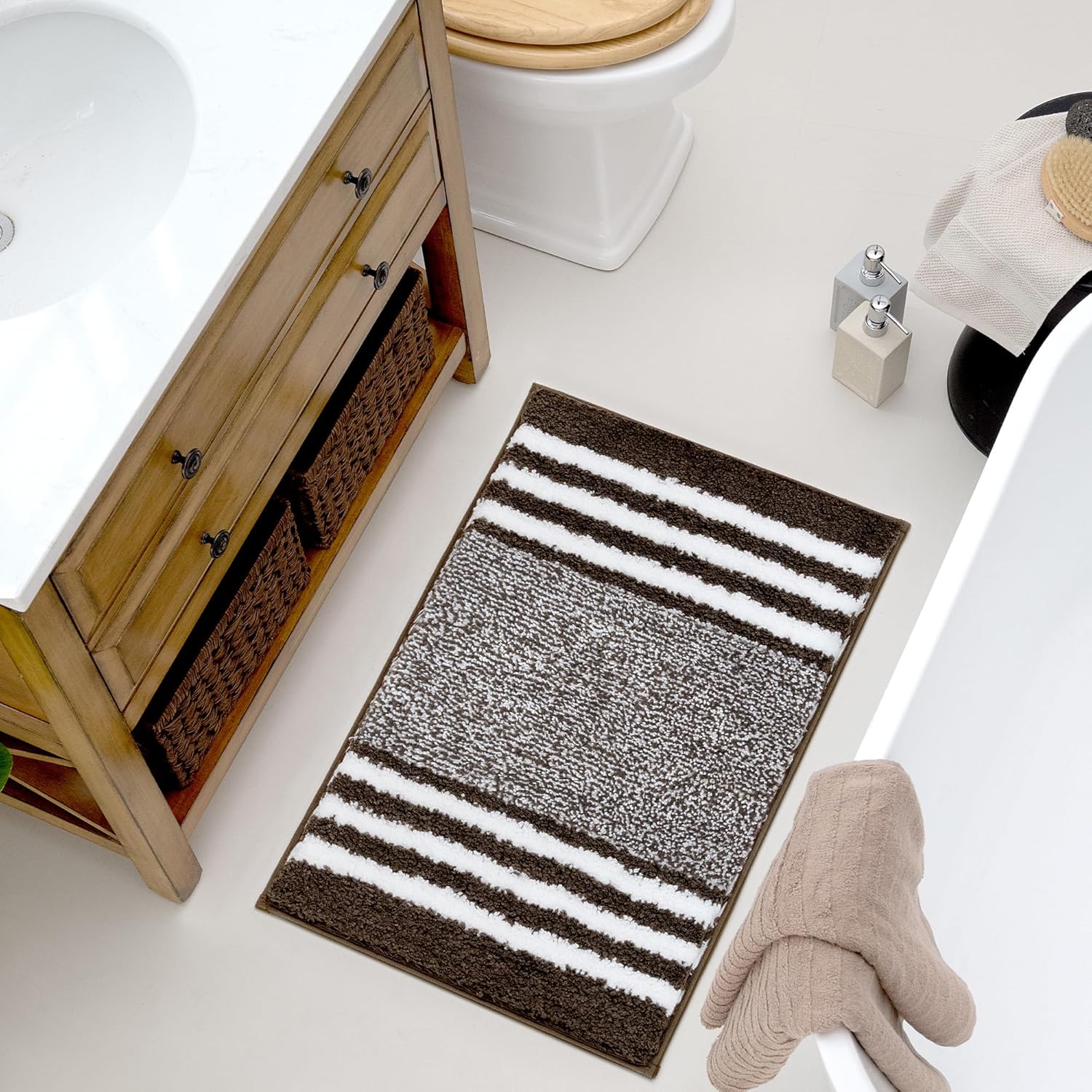 Alfombras de baño antideslizantes - Alfombrillas de ducha de microfibra ultra absorbentes lavables a máquina - Imagen 160 de 287