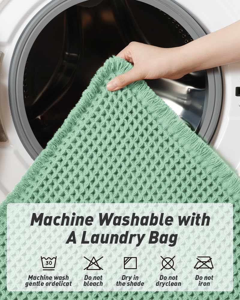 2025 Waffle Bath Mat - Non-Slip Super Absorbent Machine Washable Bathroom Rug - Picture 77 of 199