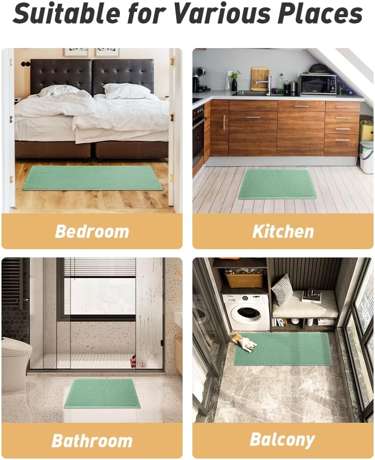 2025 Waffle Bath Mat - Non-Slip Super Absorbent Machine Washable Bathroom Rug - Picture 78 of 199