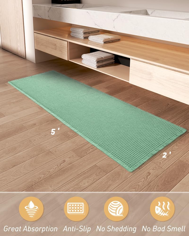 2025 Waffle Bath Mat - Non-Slip Super Absorbent Machine Washable Bathroom Rug - Picture 79 of 199
