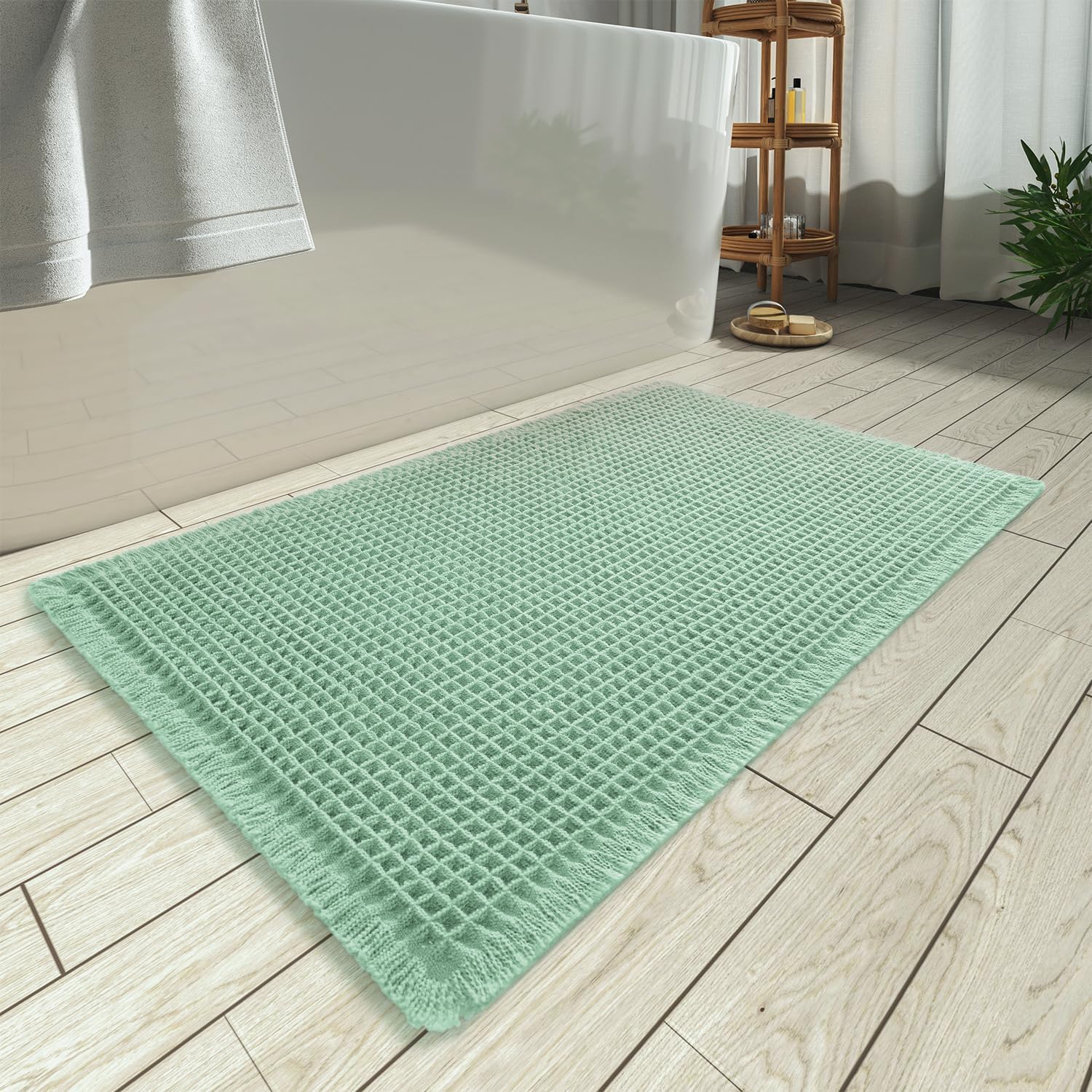 2025 Waffle Bath Mat - Non-Slip Super Absorbent Machine Washable Bathroom Rug - Picture 80 of 199
