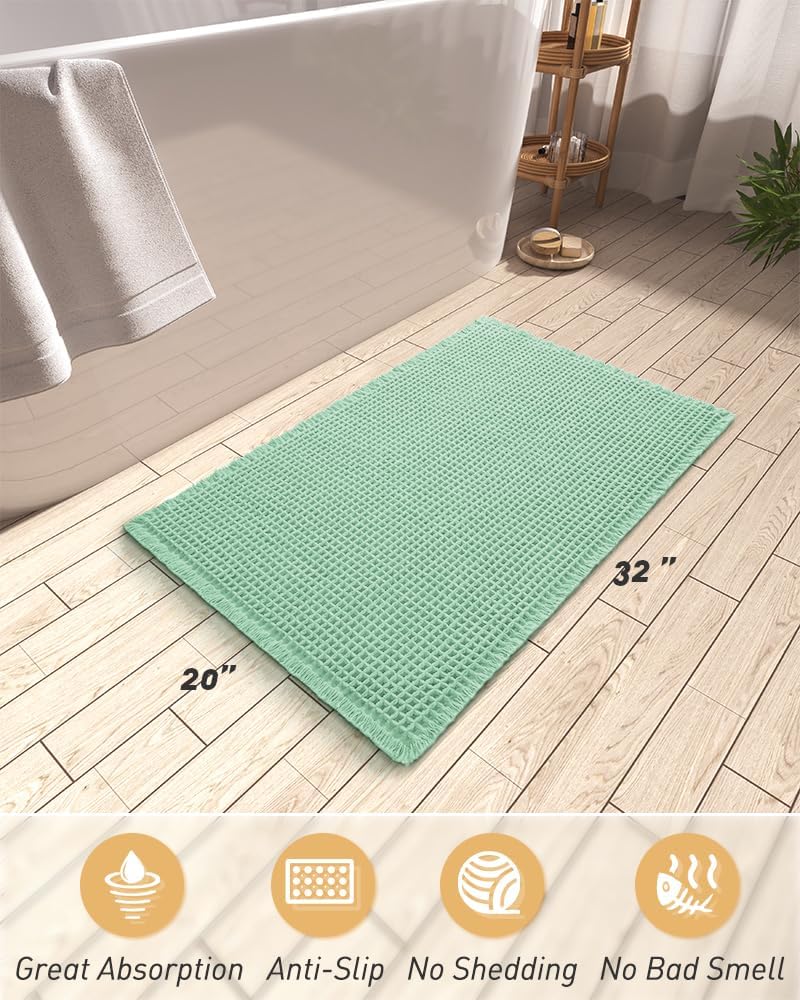 2025 Waffle Bath Mat - Non-Slip Super Absorbent Machine Washable Bathroom Rug - Picture 81 of 199