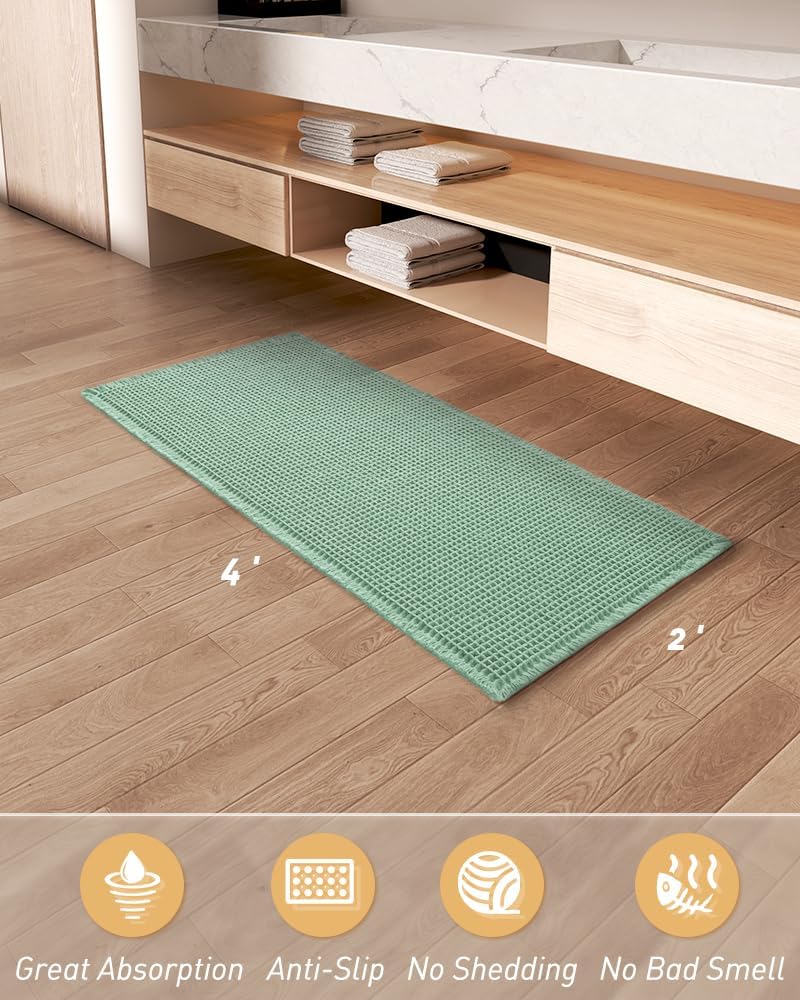 2025 Waffle Bath Mat - Non-Slip Super Absorbent Machine Washable Bathroom Rug - Picture 83 of 199